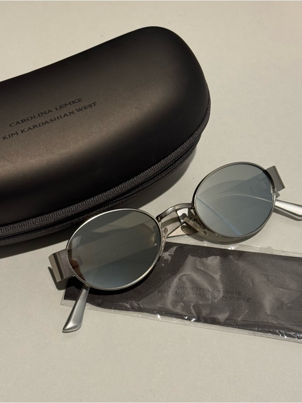 Like new Carolina Lemke x Kim Kardashian West Round Metal Sunglasses in Silver